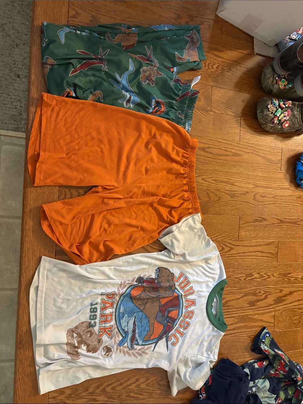 Jurassic Park White & Orange Kids Pajama Set